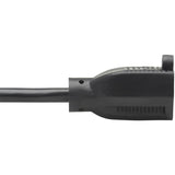 Eaton Tripp Lite Series Power Extension Cord, Right-Angle NEMA 5-15P to NEMA 5-15R - 13A, 120V, 16 AWG, 1 ft. (0.31 m), Black