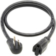 Eaton Tripp Lite Series Power Extension Cord, Right-Angle 5-15P to 5-15R, 13A, 120V, 16 AWG, 3 ft. (0.91 m), Black