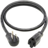 Eaton Tripp Lite Series Power Extension Cord, Right-Angle 5-15P to 5-15R, 13A, 120V, 16 AWG, 3 ft. (0.91 m), Black