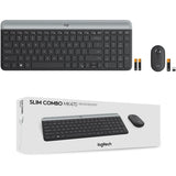 Logitech MK470 Slim Wireless Keyboard and Mouse Combo - Modern Compact Layout, Ultra Quiet - Graphite