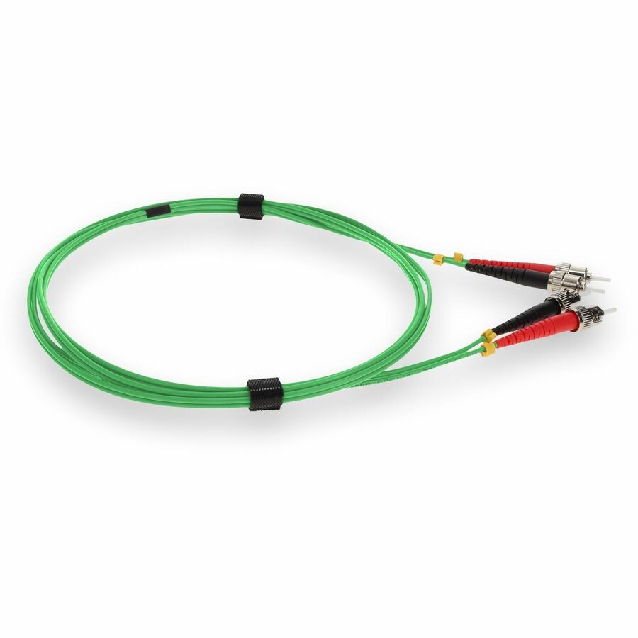 AddOn 3m ST (Male) to ST (Male) Green OM1 Duplex Plenum-Rated Fiber Patch Cable