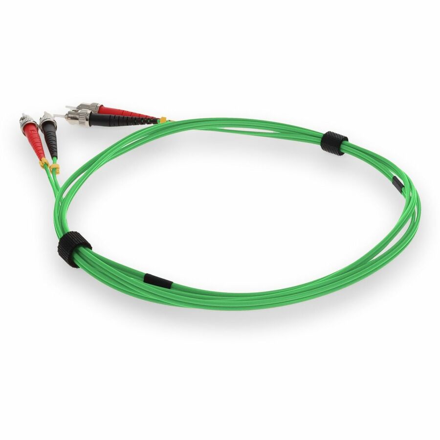 AddOn 3m ST (Male) to ST (Male) Green OM1 Duplex Plenum-Rated Fiber Patch Cable