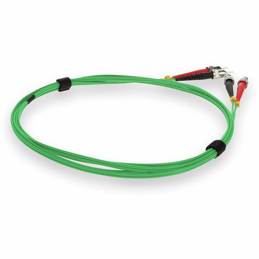 AddOn 3m ST (Male) to ST (Male) Green OM1 Duplex Plenum-Rated Fiber Patch Cable