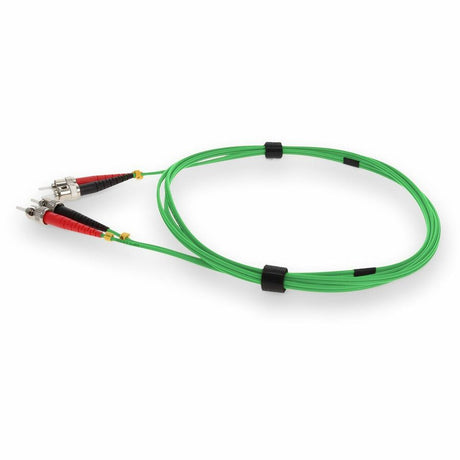 AddOn 3m ST (Male) to ST (Male) Green OM1 Duplex Plenum-Rated Fiber Patch Cable