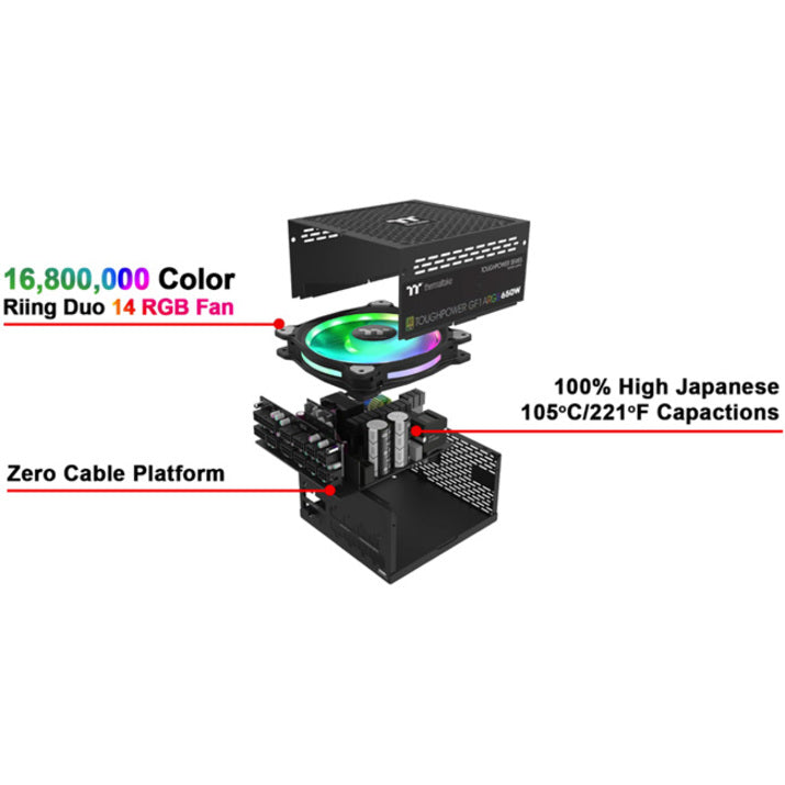Thermaltake Toughpower GF1 ARGB TTP-650AH3FCG-U Power Supply