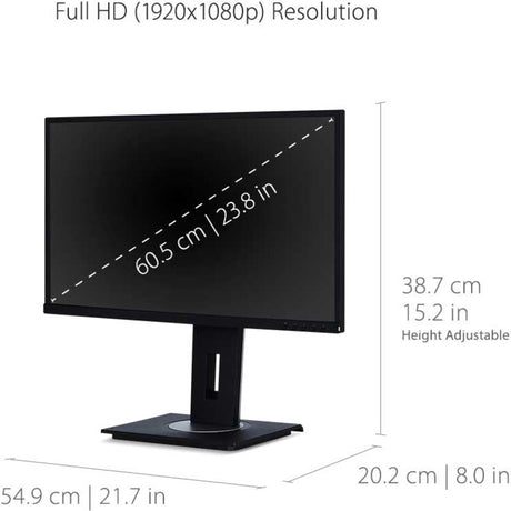 ViewSonic VG2448-PF 24 Inch IPS 1080p Ergonomic Monitor with Built-In Privacy Filter HDMI DisplayPort USB and 40 Degree Tilt