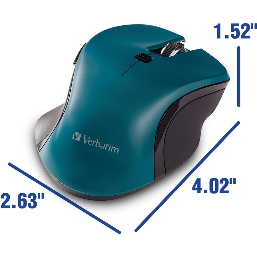 Verbatim USB-C&trade; Wireless Blue LED Mouse - Teal