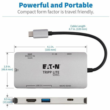 Eaton Tripp Lite Series USB-C Dock - 4K HDMI, USB 3.x (5Gbps), USB-A/C Hub Ports, GbE, Memory Card, 100W PD Charging