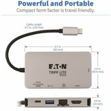 Eaton Tripp Lite Series USB-C Dock, Dual Display - 4K HDMI, VGA, USB 3.x (5Gbps), USB-A/C Hub, GbE, 100W PD Charging