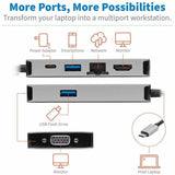 Eaton Tripp Lite Series USB-C Dock, Dual Display - 4K HDMI, VGA, USB 3.x (5Gbps), USB-A/C Hub, GbE, 100W PD Charging