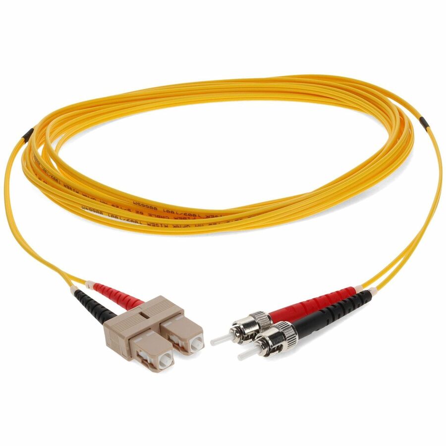AddOn 5m SC (Male) to ST (Male) Yellow OM1 Duplex Fiber OFNR (Riser-Rated) Patch Cable