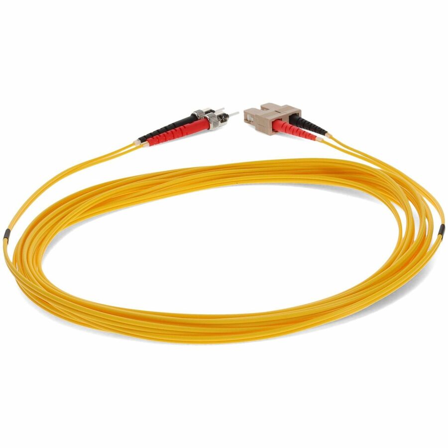 AddOn 5m SC (Male) to ST (Male) Yellow OM1 Duplex Fiber OFNR (Riser-Rated) Patch Cable