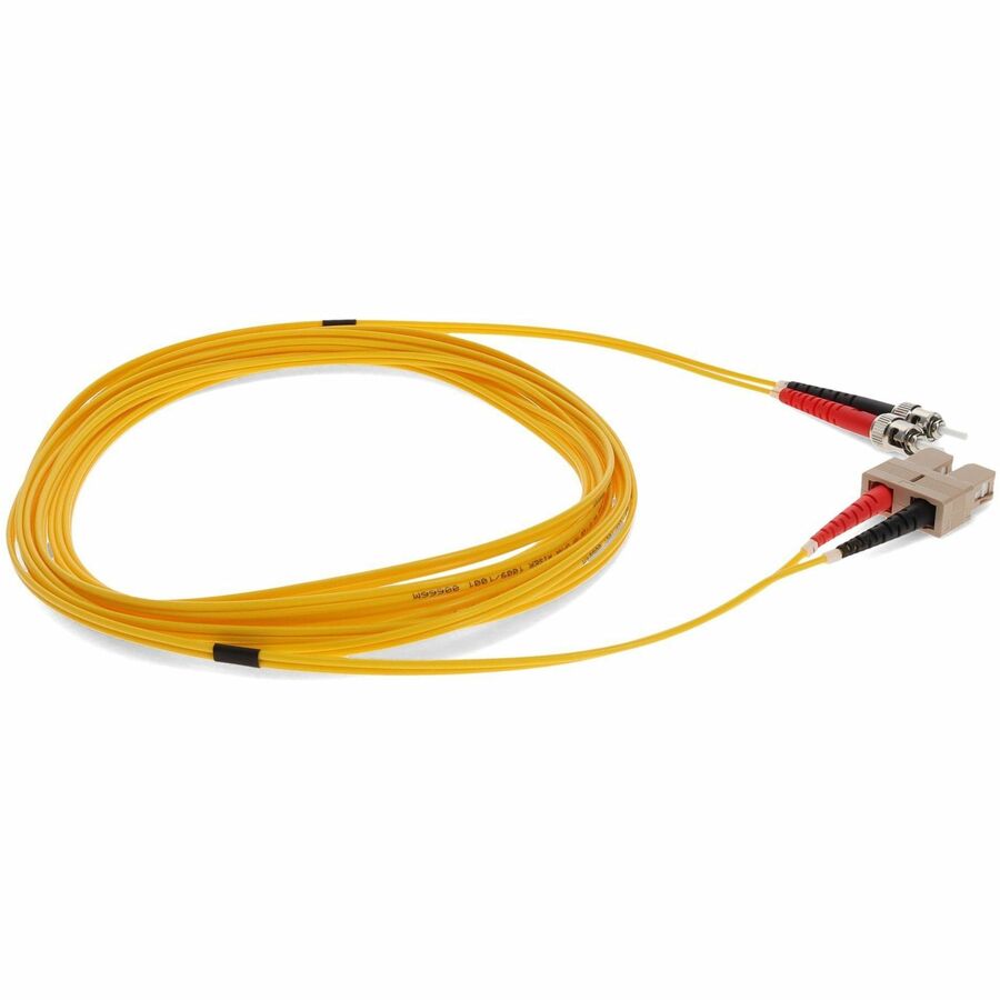 AddOn 5m SC (Male) to ST (Male) Yellow OM1 Duplex Fiber OFNR (Riser-Rated) Patch Cable