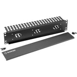 Black Box Horizontal IT Rackmount Cable Manager - 2U, 19" , Single-Sided, Black