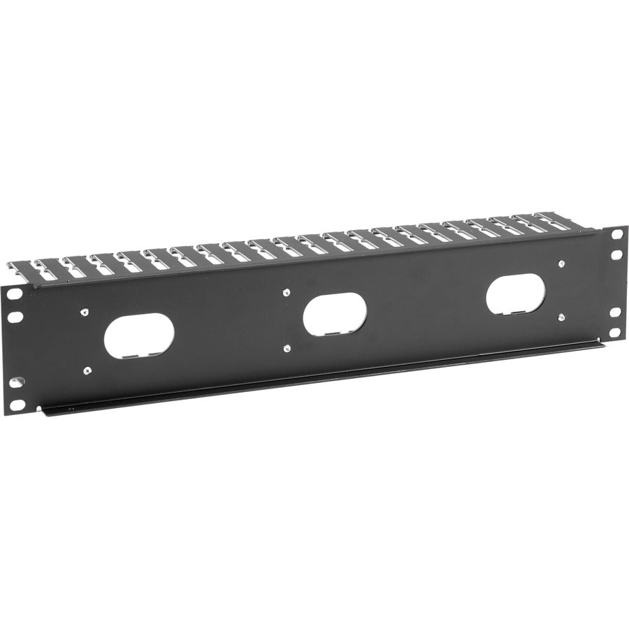 Black Box Horizontal IT Rackmount Cable Manager - 2U, 19" , Single-Sided, Black