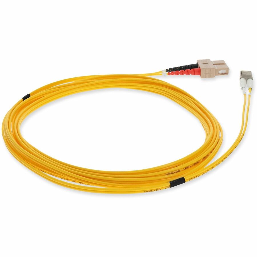 AddOn 5m LC (Male) to SC (Male) Yellow OM1 Duplex Fiber OFNR (Riser-Rated) Patch Cable