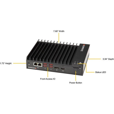 Supermicro SuperServer E100-9W-H Box PC Server - 1 Core i7 i7-8665UE - Serial ATA/600 Controller