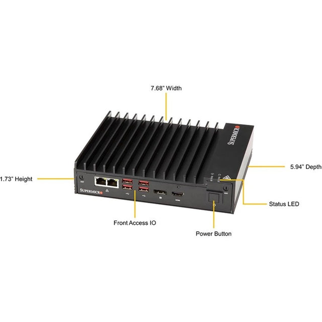 Supermicro SuperServer E100-9W-H Box PC Server - 1 Core i7 i7-8665UE - Serial ATA/600 Controller