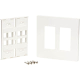 Eaton Tripp Lite Series 8-Port Keystone Double-Gang Faceplate, White, TAA