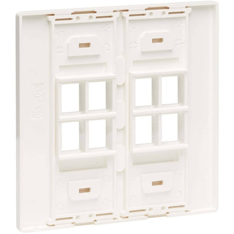 Eaton Tripp Lite Series 8-Port Keystone Double-Gang Faceplate, White, TAA
