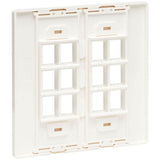 Eaton Tripp Lite Series 12-Port Keystone Double-Gang Faceplate, White, TAA