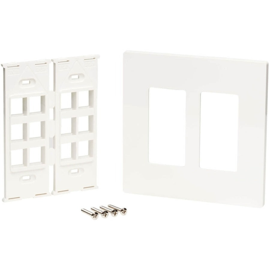 Eaton Tripp Lite Series 12-Port Keystone Double-Gang Faceplate, White, TAA