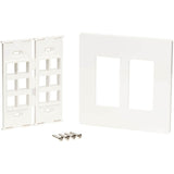 Eaton Tripp Lite Series 12-Port Keystone Double-Gang Faceplate, White, TAA