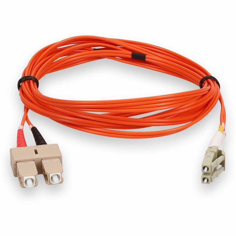 AddOn 5m SC (Male) to LC (Male) Orange OM2 Duplex PVC Fiber Patch Cable