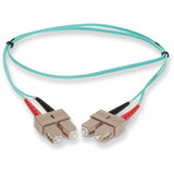 AddOn 0.5m SC (Male) to SC (Male) Aqua OM3 Duplex Fiber OFNR (Riser-Rated) Patch Cable