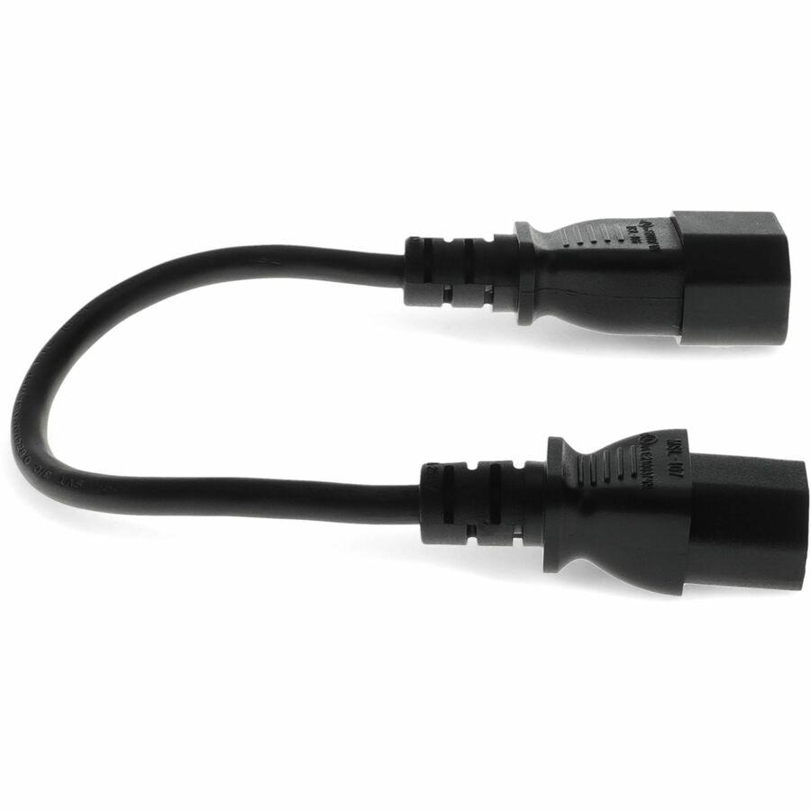 5ft C13 Female to C14 Male 18AWG 100-250V at 10A Black Power Cable