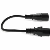 5ft C13 Female to C14 Male 18AWG 100-250V at 10A Black Power Cable
