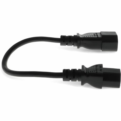 5ft C13 Female to C14 Male 18AWG 100-250V at 10A Black Power Cable