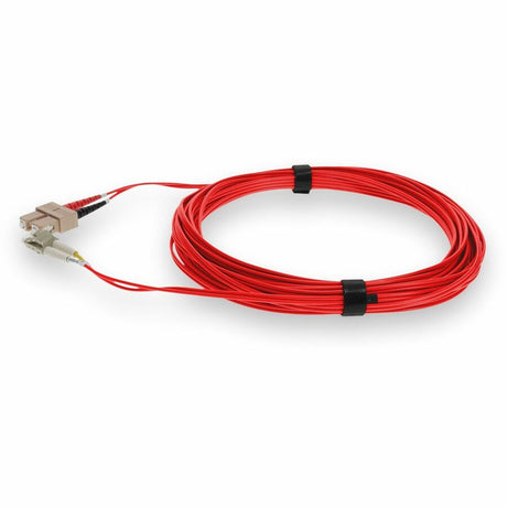 AddOn 4m LC (Male) to SC (Male) Red OM4 Duplex Fiber OFNR (Riser-Rated) Patch Cable