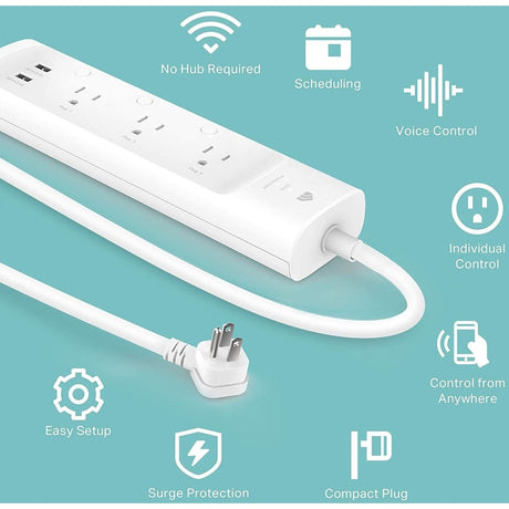 TP-Link Kasa Smart KP303 - Kasa Smart Plug Power Strip with 3 outlets