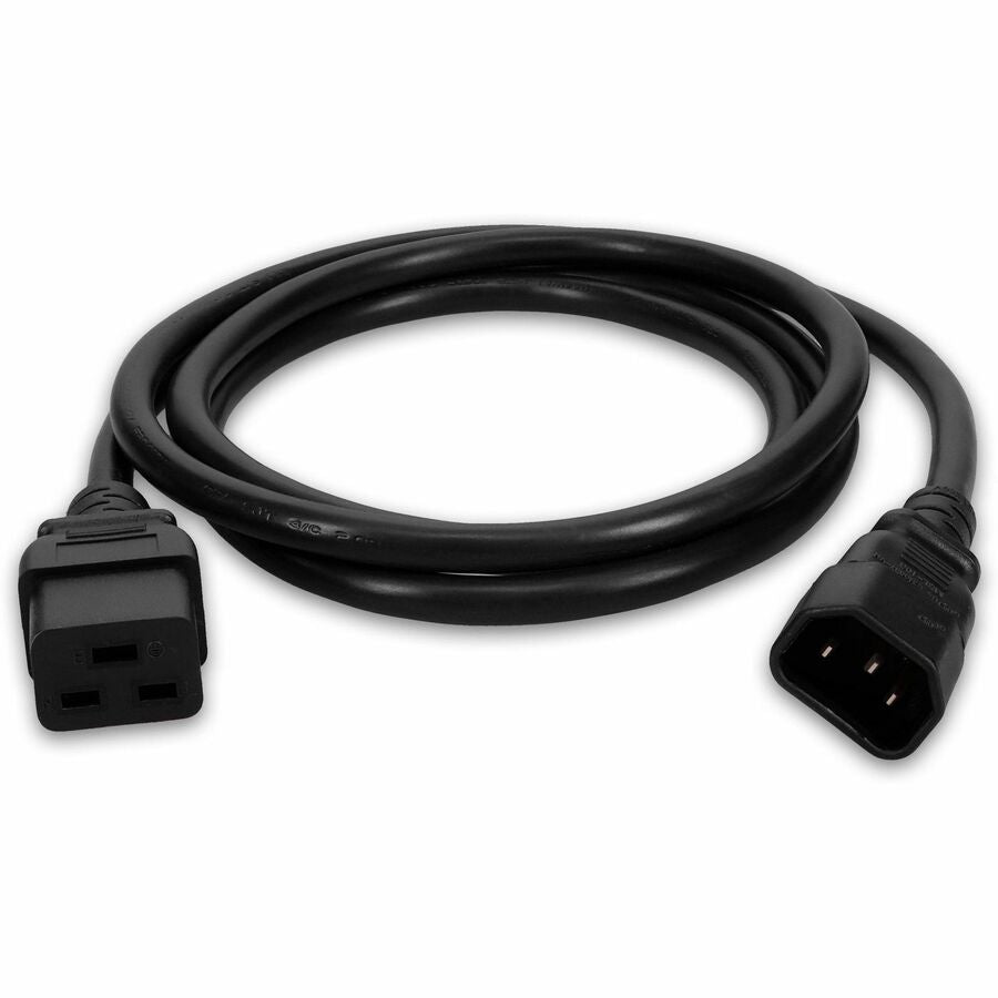 AddOn 6ft C14 Male to C19 Female 14AWG 100-250V at 15A Black Power Cable