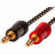 Monoprice Speaker Wire, Braided with Banana Plugs, 2-Conductor, 14AWG, 10ft, 2 Pack