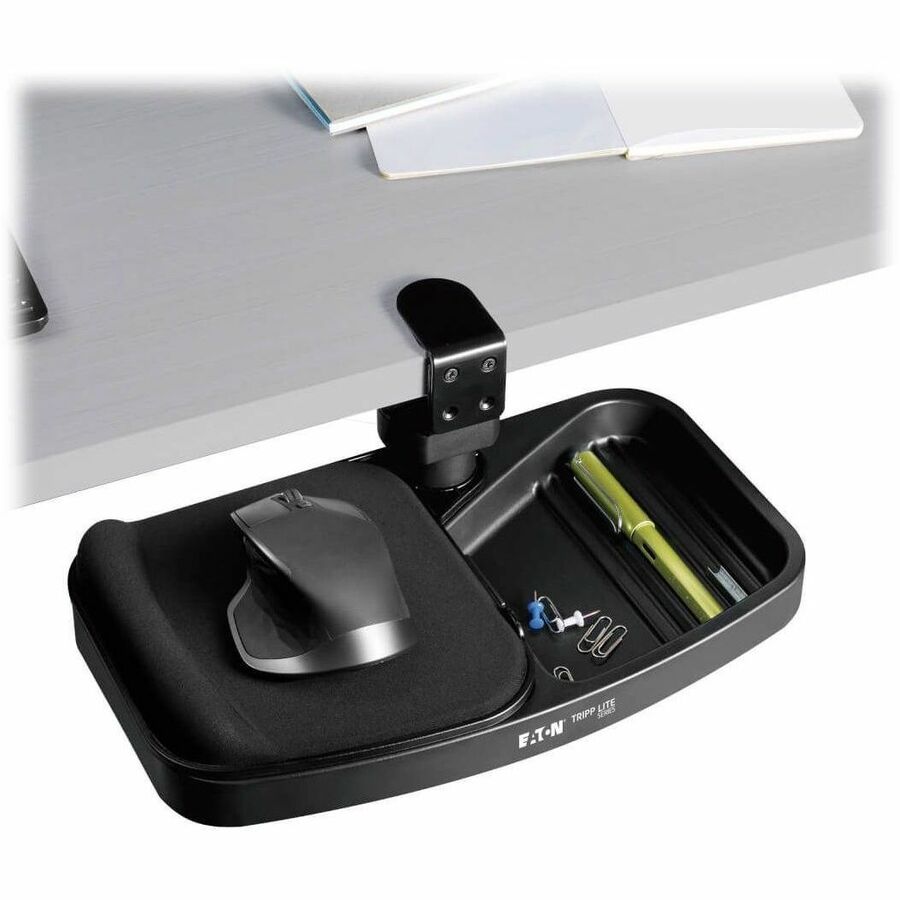 Eaton Tripp Lite Series Under-Desk Clamp-On Storage Tray with Built-In Mouse Pad and Wrist Rest