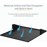 StarTech.com 2 Post Server Rack Shelf - Vented - Center Mount - Up to 75 lb. - 2 post Network Rack Shelf (CABSHF2POSTV2)