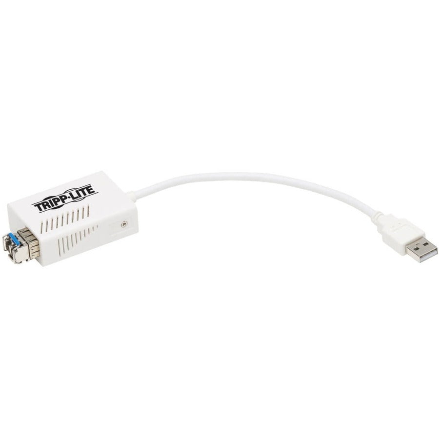 Eaton Tripp Lite Series USB 2.0 Ethernet NIC Adapter - 10/100 Mbps, 100Base-FX, LC, Multimode Fiber, White