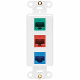 Eaton Tripp Lite Series Center Plate Insert, Decora Style - Vertical, 3 Ports, TAA