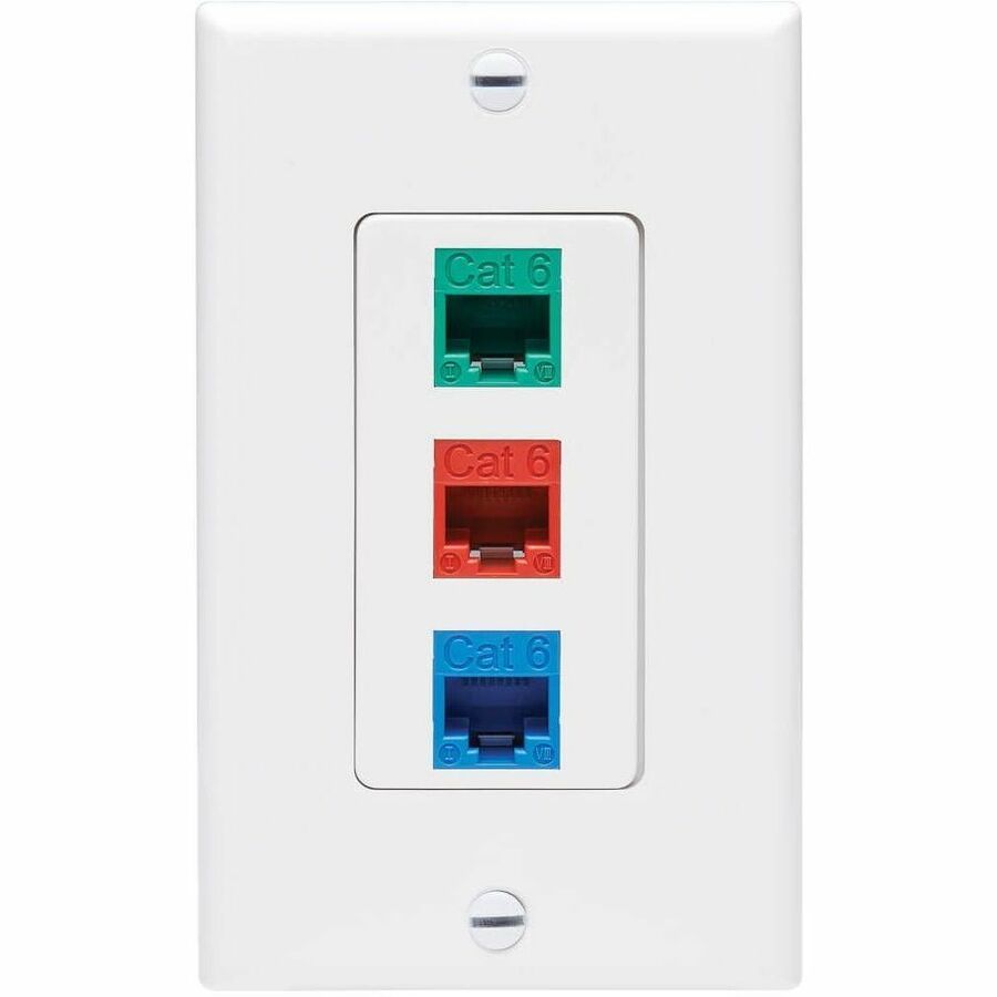 Eaton Tripp Lite Series Center Plate Insert, Decora Style - Vertical, 3 Ports, TAA