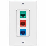 Eaton Tripp Lite Series Center Plate Insert, Decora Style - Vertical, 3 Ports, TAA