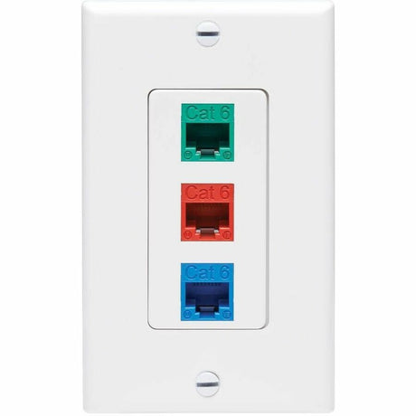 Eaton Tripp Lite Series Center Plate Insert, Decora Style - Vertical, 3 Ports, TAA
