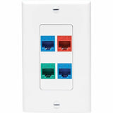 Eaton Tripp Lite Series Center Plate Insert, Decora Style - Vertical, 4 Ports, TAA