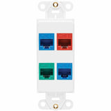 Eaton Tripp Lite Series Center Plate Insert, Decora Style - Vertical, 4 Ports, TAA