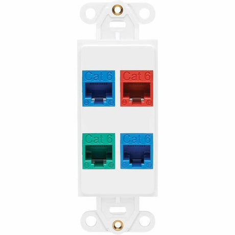 Eaton Tripp Lite Series Center Plate Insert, Decora Style - Vertical, 4 Ports, TAA