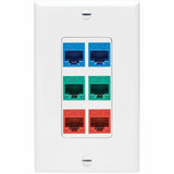 Eaton Tripp Lite Series Center Plate Insert, Decora Style - Vertical, 6 Ports, TAA
