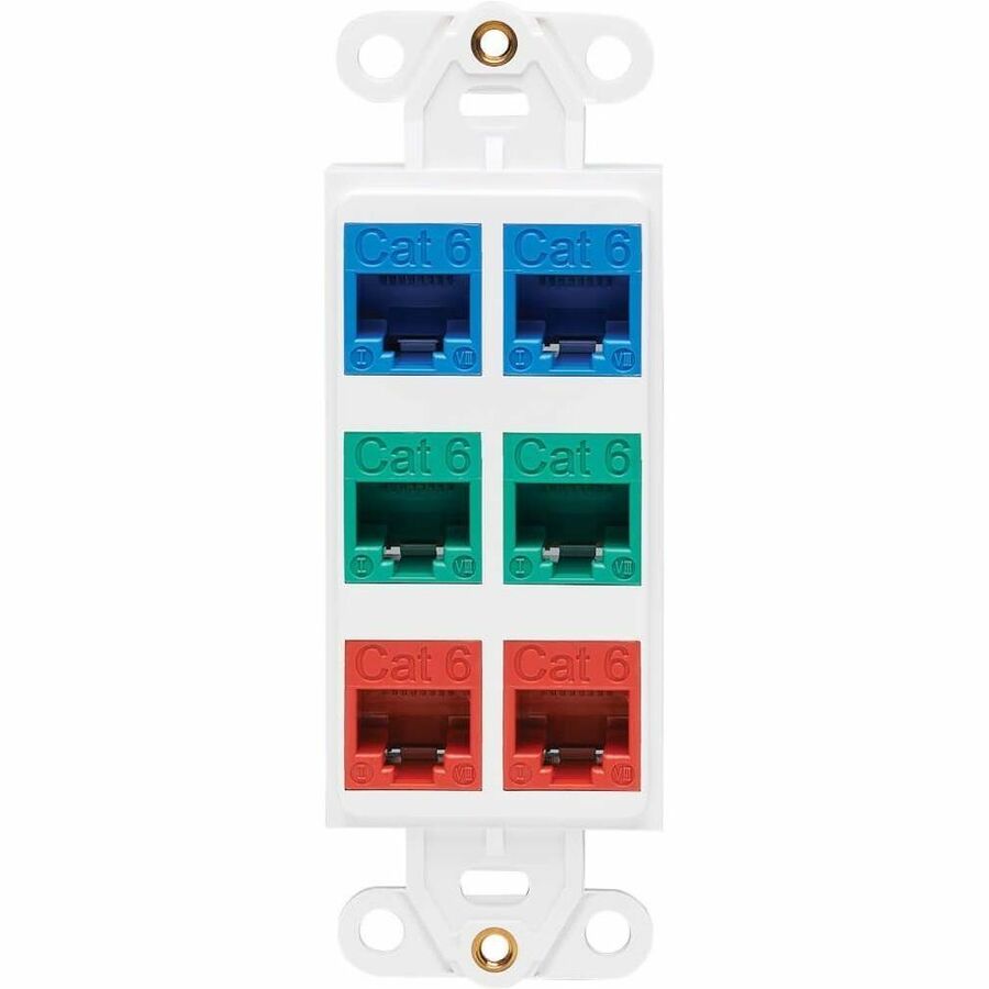 Eaton Tripp Lite Series Center Plate Insert, Decora Style - Vertical, 6 Ports, TAA