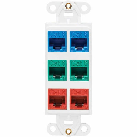 Eaton Tripp Lite Series Center Plate Insert, Decora Style - Vertical, 6 Ports, TAA