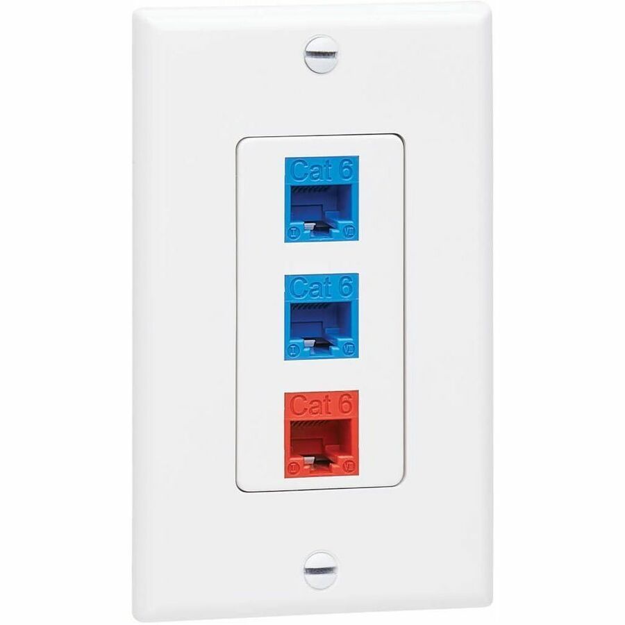 Eaton Tripp Lite Series Single-Gang Faceplate, Decora Style - Vertical, White, TAA